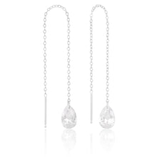 Load image into Gallery viewer, Zirconia and Sterling Silver Threader Earrings
