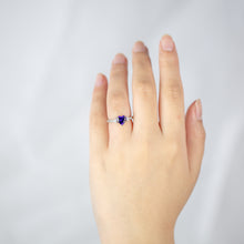 Load image into Gallery viewer, Sterling Silver Purple and White Zirconia Heart Ring