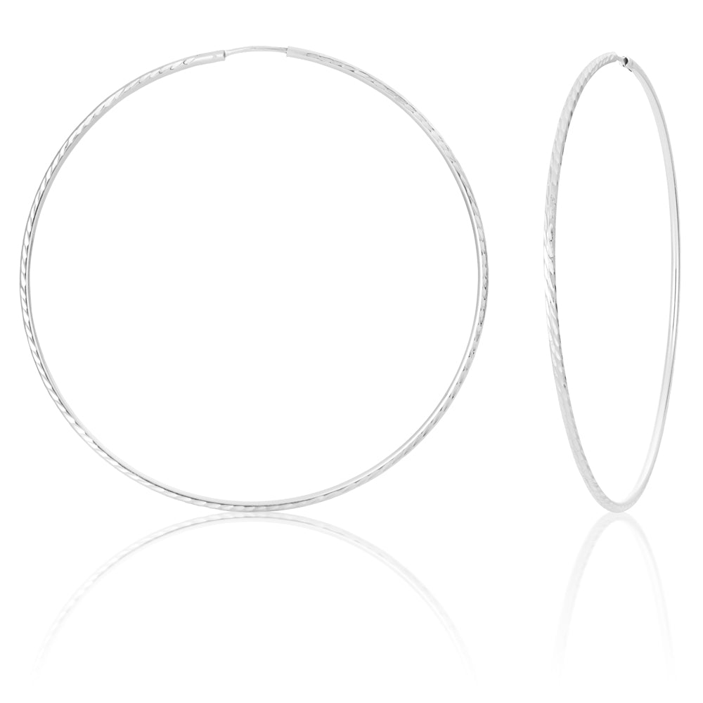 Sterling Silver 80mm Hoops SS