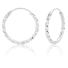 Load image into Gallery viewer, Sterling Silver 21mm Fancy Hoops