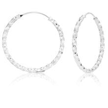 Load image into Gallery viewer, Sterling Silver 27mm Fancy Hoops