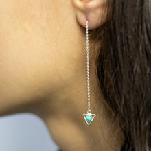 Load image into Gallery viewer, Sterling Silver Created Turquoise Drop Earrings