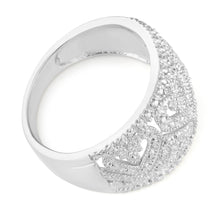 Load image into Gallery viewer, Sterling Silver Hearts Diamond Ring with 1 Brilliant Cut Diamond