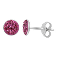 Load image into Gallery viewer, Sterling Silver 5mm Rose Crystal Stud Earrings