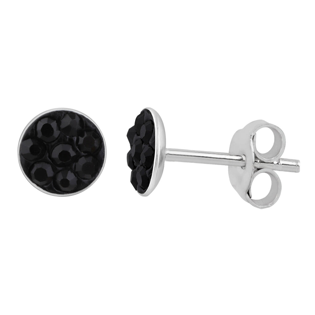 Sterling Silver 5mm Black Crystal Stud Earrings Shiels Jewellers