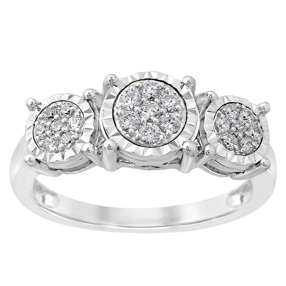 1/4 Carat Diamond Ring set in Sterling Silver