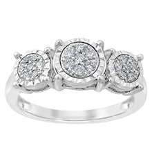 Load image into Gallery viewer, 1/4 Carat Diamond Ring set in Sterling Silver