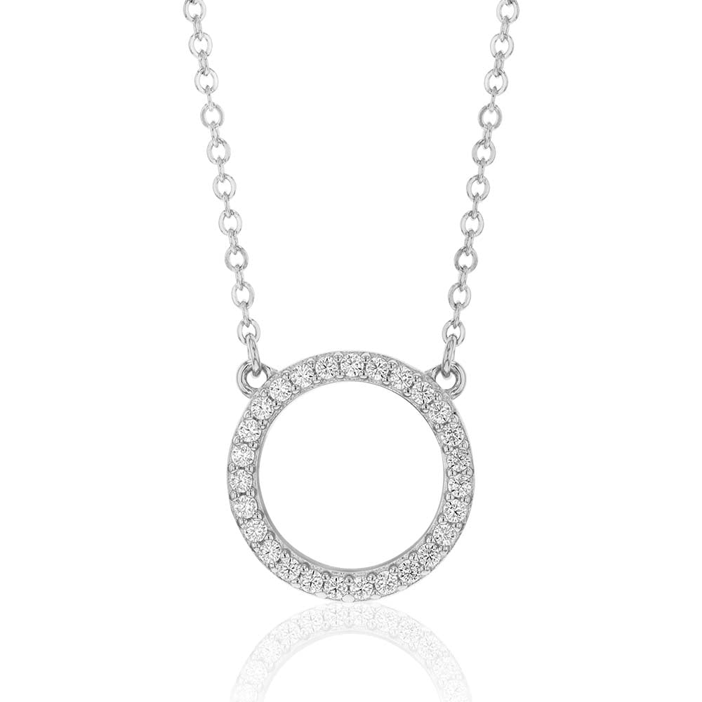 Sterling Silver Zirconia Circle of Life Pendant