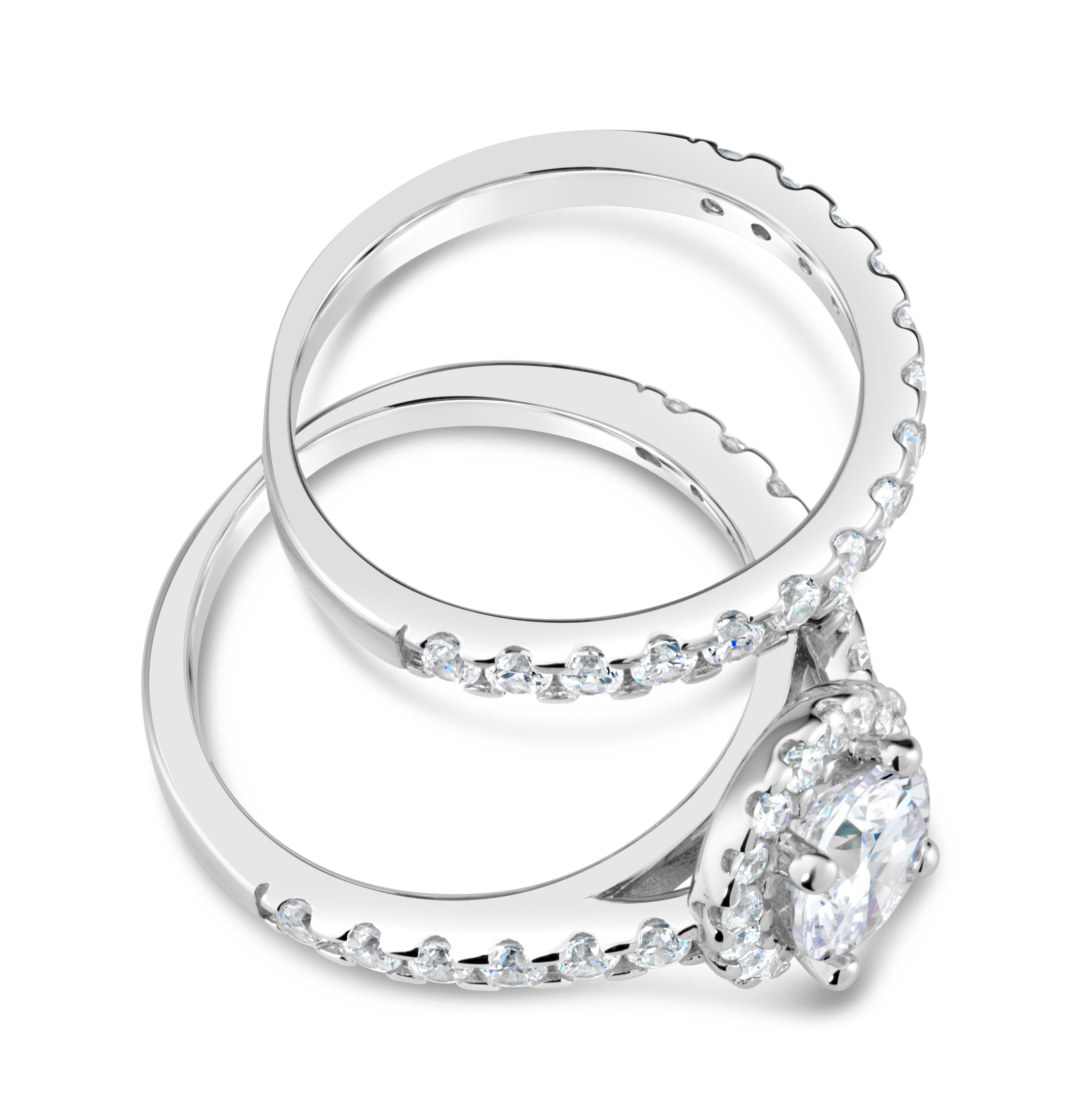 Two Rings Set Silver Sterling Silver Zirconia 2 Ring Set– Shiels Jewellers
