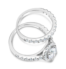 Load image into Gallery viewer, Sterling Silver Zirconia 2 Ring Set