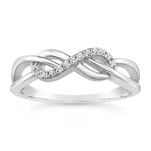 Load image into Gallery viewer, Sterling Silver Zirconia Infinity Weave Ring