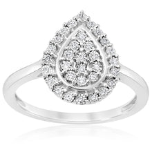 Load image into Gallery viewer, Sterling Silver 10 Points Diamond Dress Ring