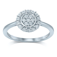 Load image into Gallery viewer, Sterling Silver 21 Brilliant Diamond Dress Ring