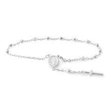 Load image into Gallery viewer, Streling Silver Medallion and Cross Bracelet