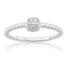 Load image into Gallery viewer, Sterling Silver 0.03 Carat Diamond Ring with 7 Brilliant Cut Diamonds