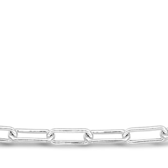 Sterling Silver 45cm Elongated Fancy Link Chain