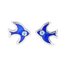 Load image into Gallery viewer, Sterling Silver Bluebird Stud Earrings