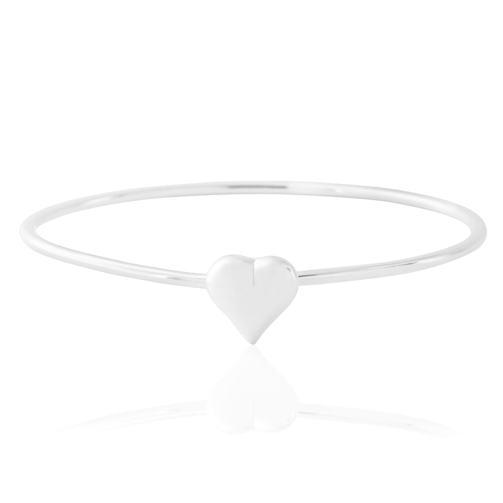 Sterling Silver Flexible Heart Baby Bangle Shiels Jewellers