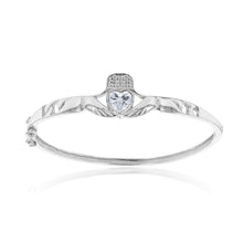 Load image into Gallery viewer, Sterling Silver Claddagh Hinged Baby Bangle