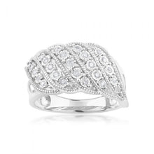 Load image into Gallery viewer, Sterling Silver 1/5 Carat Diamond Ring with 25 Brilliant Diamonds