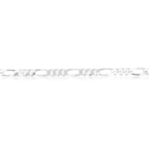 21cm Sterling Silver Figaro 180 Gauge 1:3 Bracelet