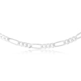 45cm Sterling Silver 200 Gauge Figaro 1:3 Chain