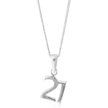 Load image into Gallery viewer, Sterling Silver Number 21 Pendant