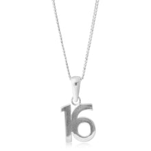 Load image into Gallery viewer, Sterling Silver Number 16 Pendant