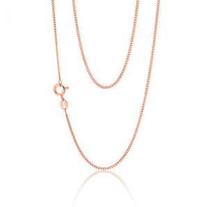 Sterling Silver Rose Plated 45cm Curb Dicut Chain