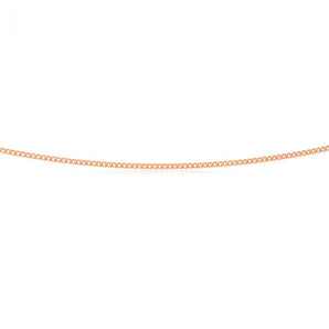 Sterling Silver Rose Plated 45cm Curb Dicut Chain
