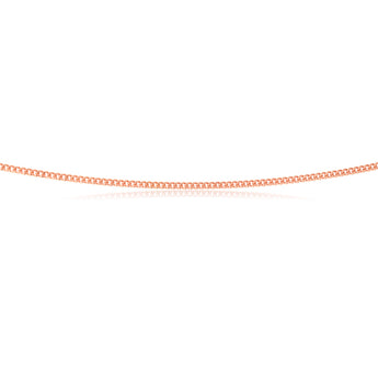 Sterling Silver Rose Plated 45cm Curb Dicut Chain