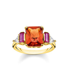 Load image into Gallery viewer, Sterling Silver and Gold Plated Thomas Sabo Cognac + Purple Ring