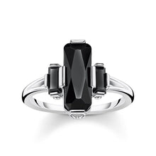 Load image into Gallery viewer, Sterling Silver Thomas Sabo Magic Stones Black Zirconia Baguette Ring