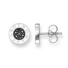 Load image into Gallery viewer, Sterling Silver Thomas Sabo Round Black Pave Zirconia Stud Earrings