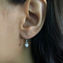Load image into Gallery viewer, Sterling Silver Heart Drop Hook Earrings