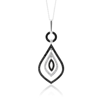 Silver 1/4 Carat Black Diamond Pendant