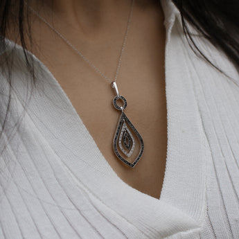 Silver 1/4 Carat Black Diamond Pendant