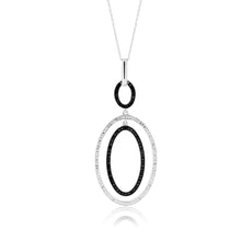 Load image into Gallery viewer, Silver 20 point Black Diamond Pendant