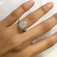 Load image into Gallery viewer, Silver 1/2 Carat Cluster Dress Ring with 55 Brilliant Diamonds
