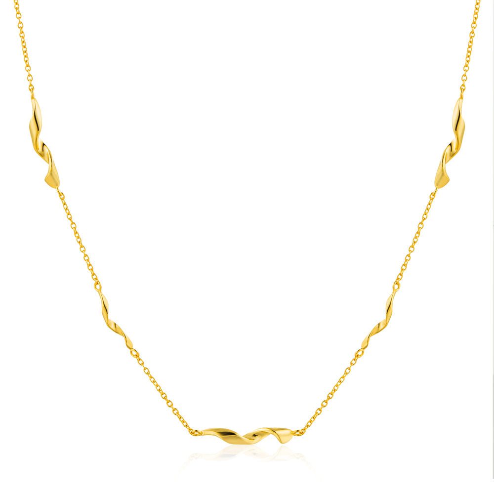 Ania Haie Gold Plated Sterling Silver Twister Helix 38cm Necklace