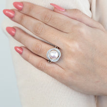 Load image into Gallery viewer, Sterling Silver Cubic Zirconia Freshwater Pearl Ring