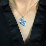 Sterling Silver Ruby Babyfeet Pendant with chain