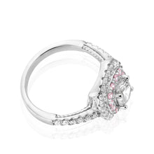 Load image into Gallery viewer, Sterling Silver Pink and White Zirconia Ring
