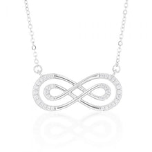 Load image into Gallery viewer, Sterling Silver Zirconia Fancy Infinity Pendant