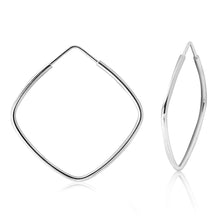 Load image into Gallery viewer, Sterling Silver 40mm Angled Square Hoop Earrings