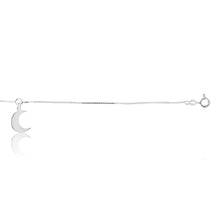 Load image into Gallery viewer, Sterling Silver 26cm Crescent Moon Anklet