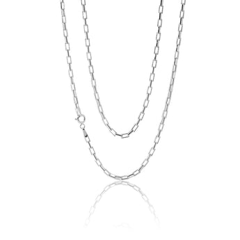 Sterling Silver 45cm Elongated Belcher Chain