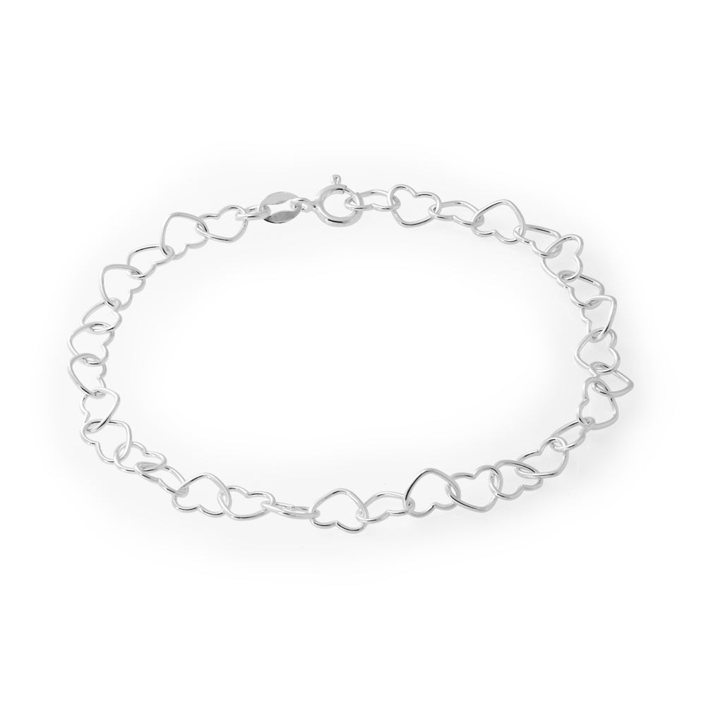 Silver love heart bracelet Clearance