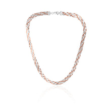 Load image into Gallery viewer, Sterling Silver and Rose Gold Plated 45cm Multi Strand Plait Necklace
