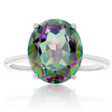 Sterling Silver 10x12mm Oval Mystic Topaz Ring